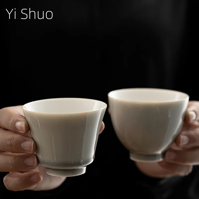 Japanese Pottery - Tazza di smalto grigio ghiaccio tazza